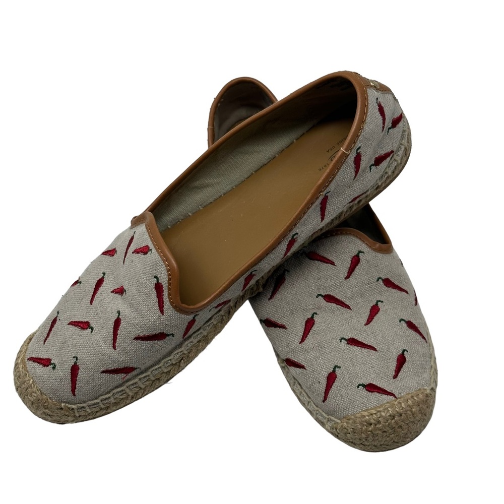 Bass Jenna Critter Chili Pepper Print Espadrilles Slip On Flats Shoes Women Sz 9